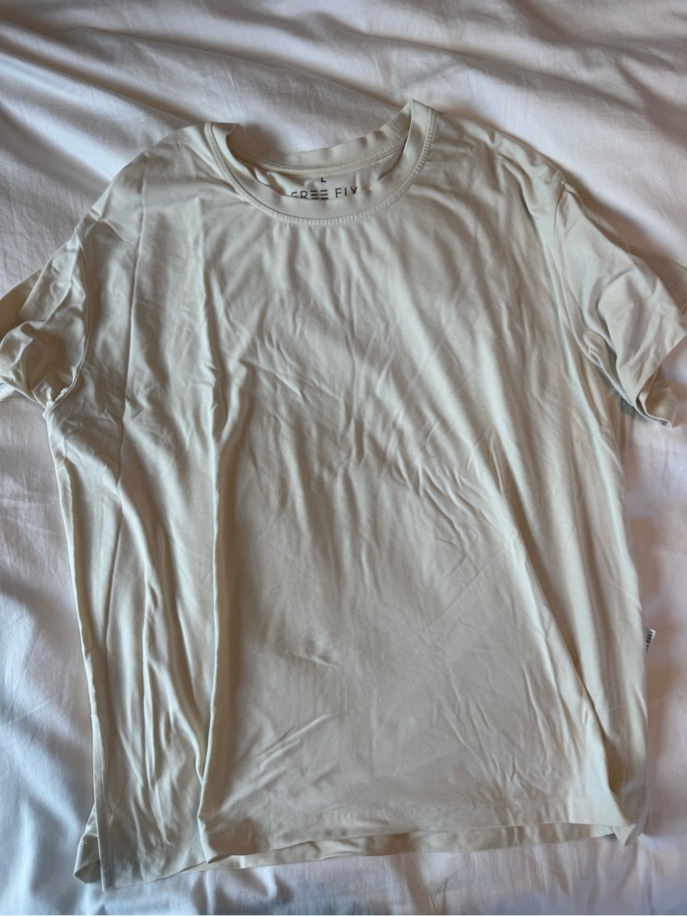 Free Fly Apparel Women’s Short Sleeve Tee in Light Beige